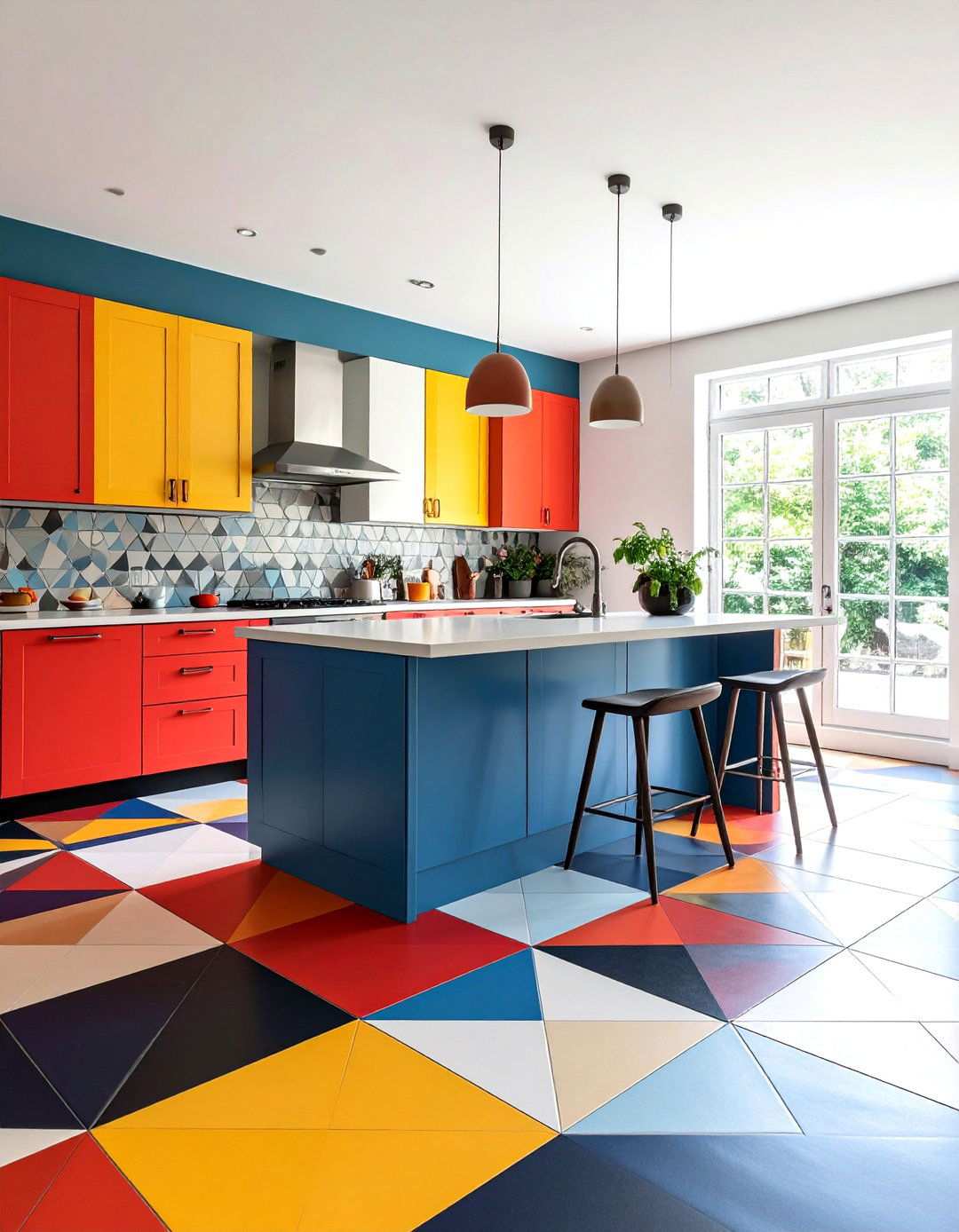 Bold Geometric Pattern Innovations - 24 Kitchen Flooring Ideas