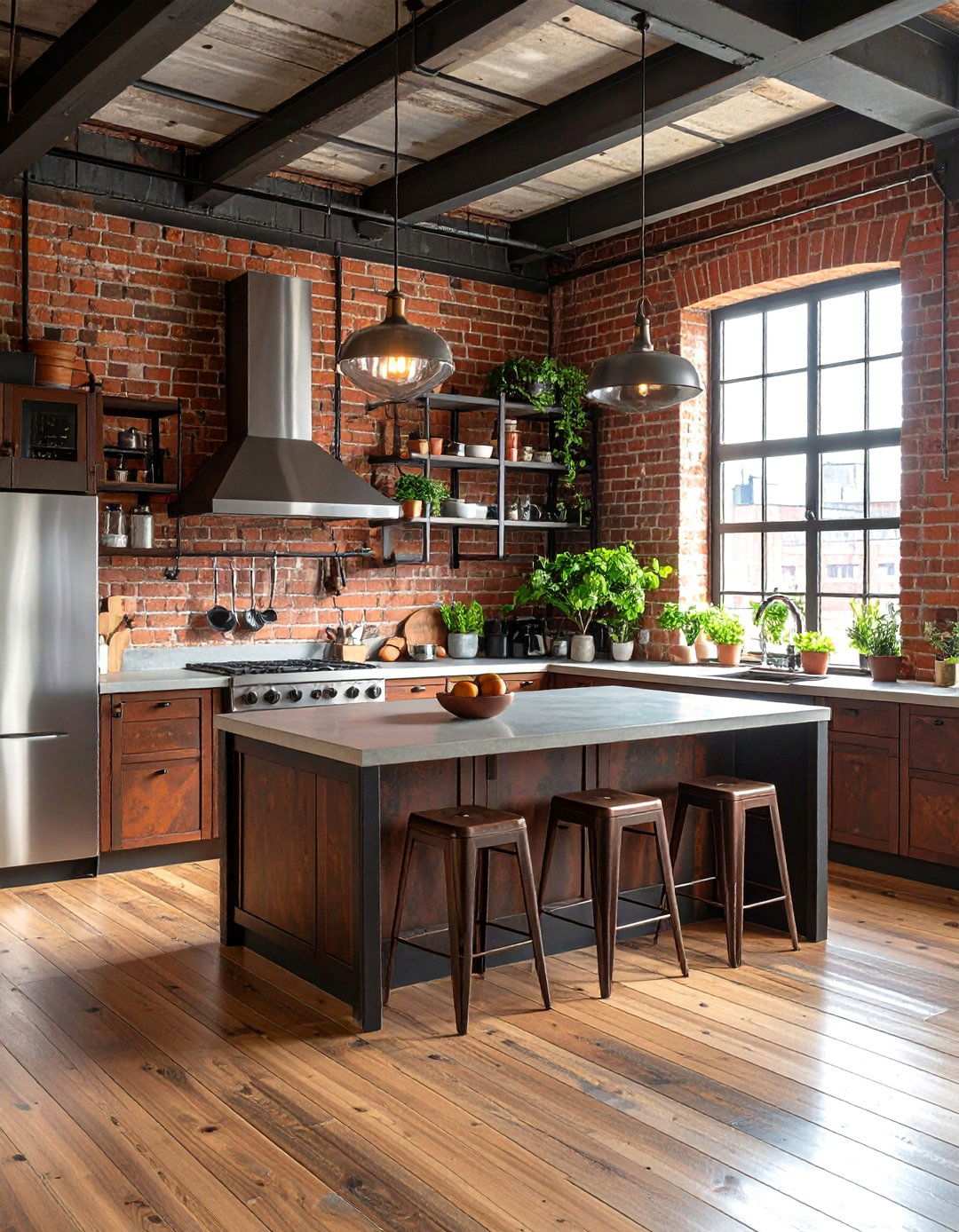 Bold Industrial Loft Kitchen Style - 24 U Shaped Kitchen Ideas