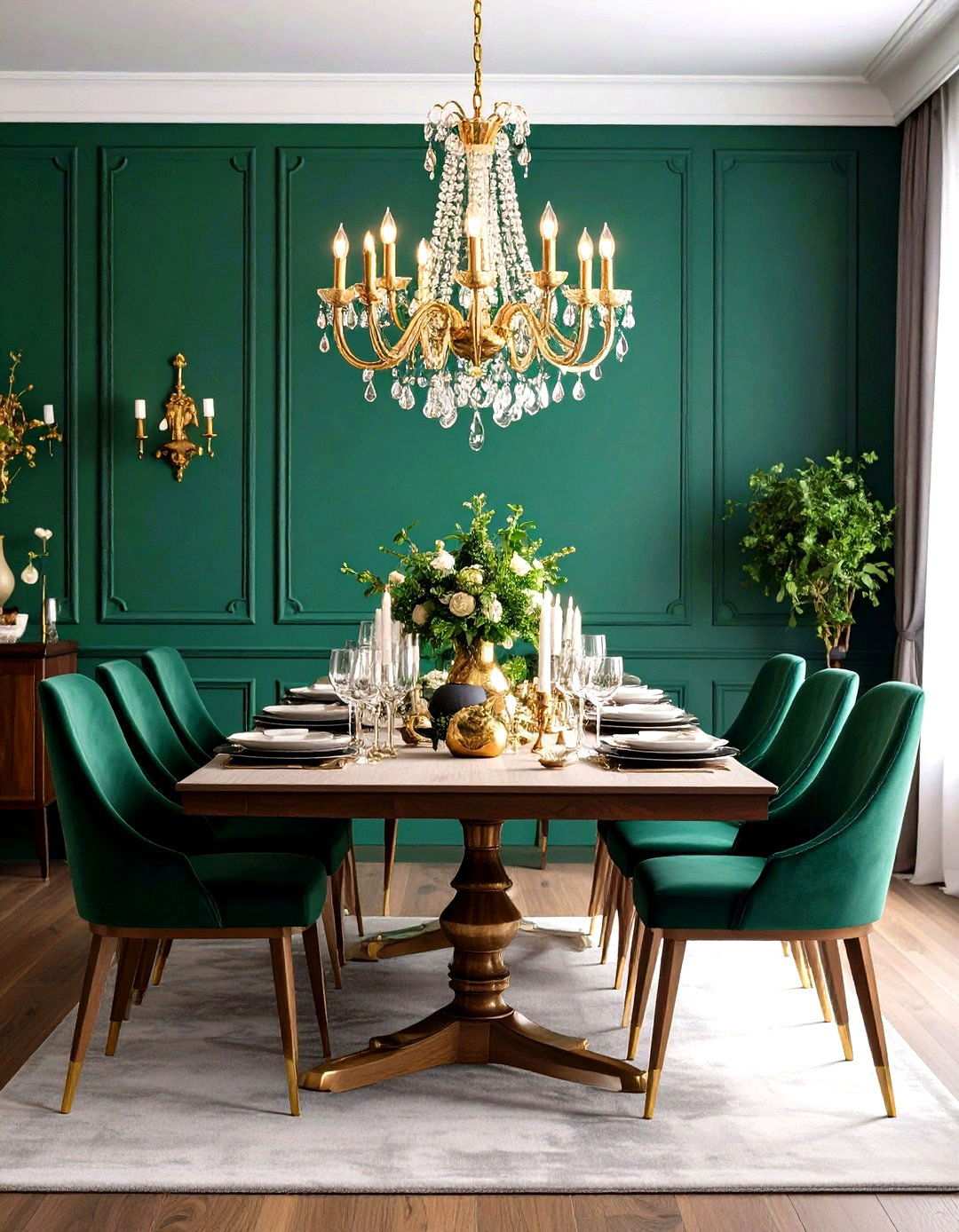 Bold Jewel Tone Dining Room Drama - 24 Townhouse Interior Design Ideas
