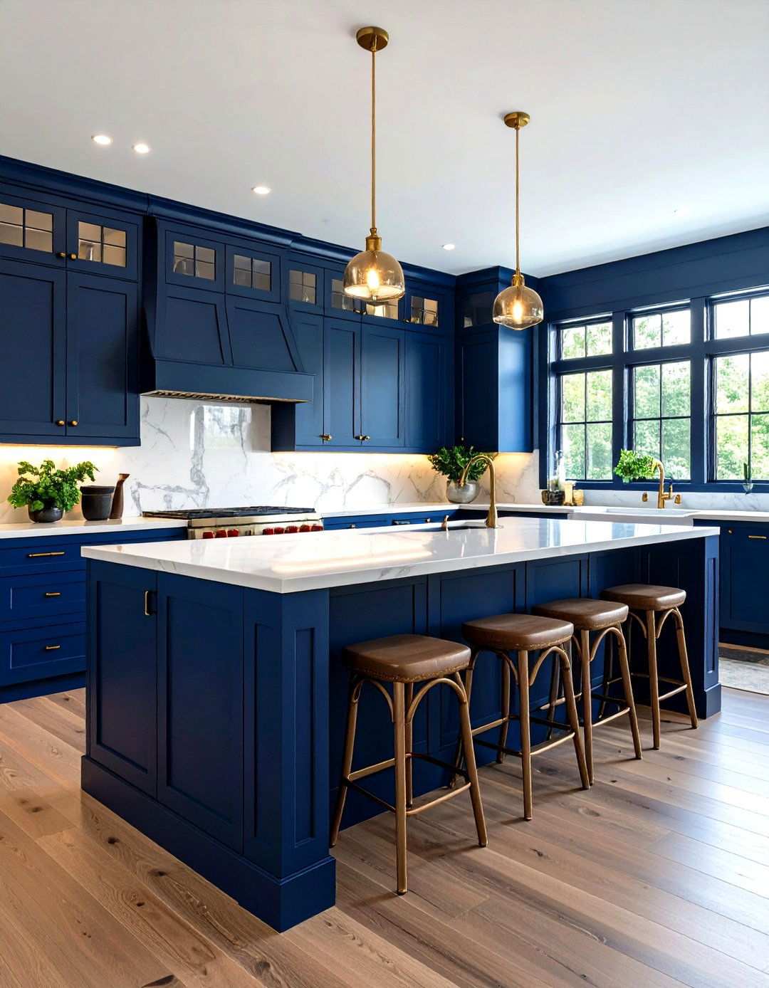 Bold Navy Blue Statement Shiplap - 24 Shiplap Kitchen Island Ideas