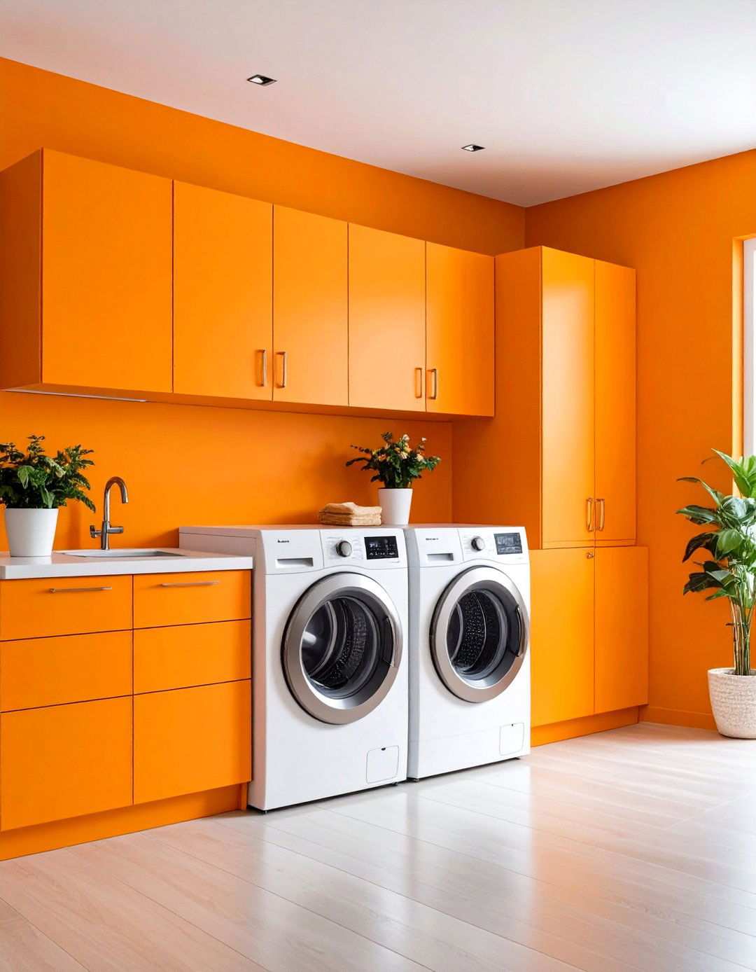 Bold Orange Energy - 24 Laundry Room Paint Ideas