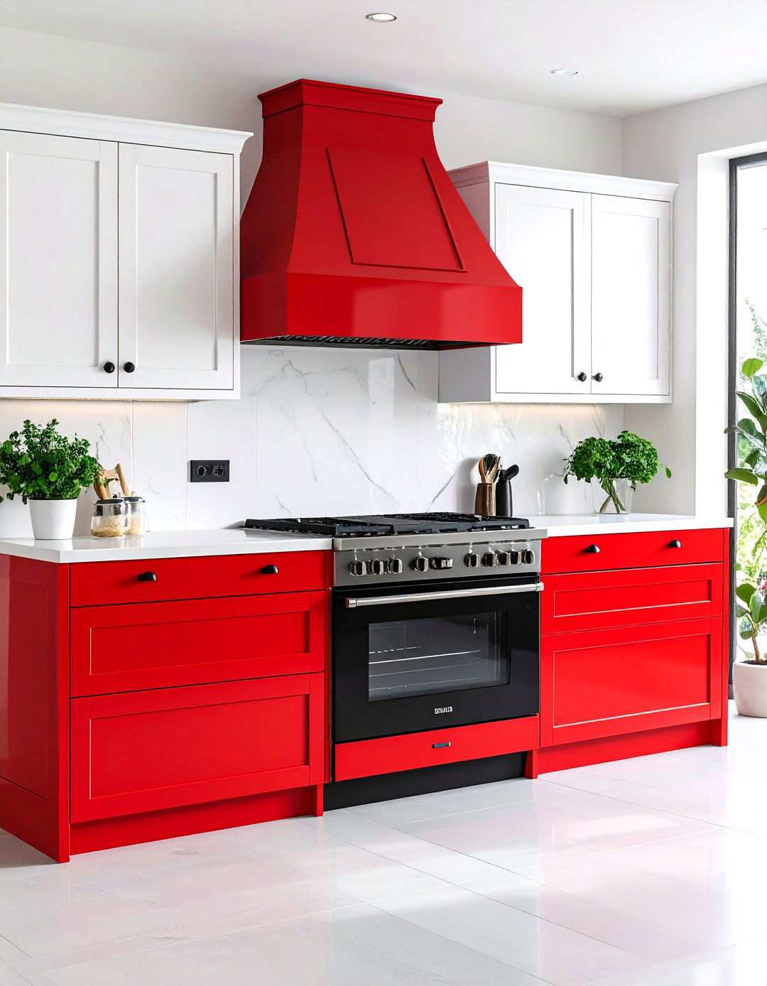 Bold Red Statement Appliances - 24 Kitchen With Colored Appliances Ideas