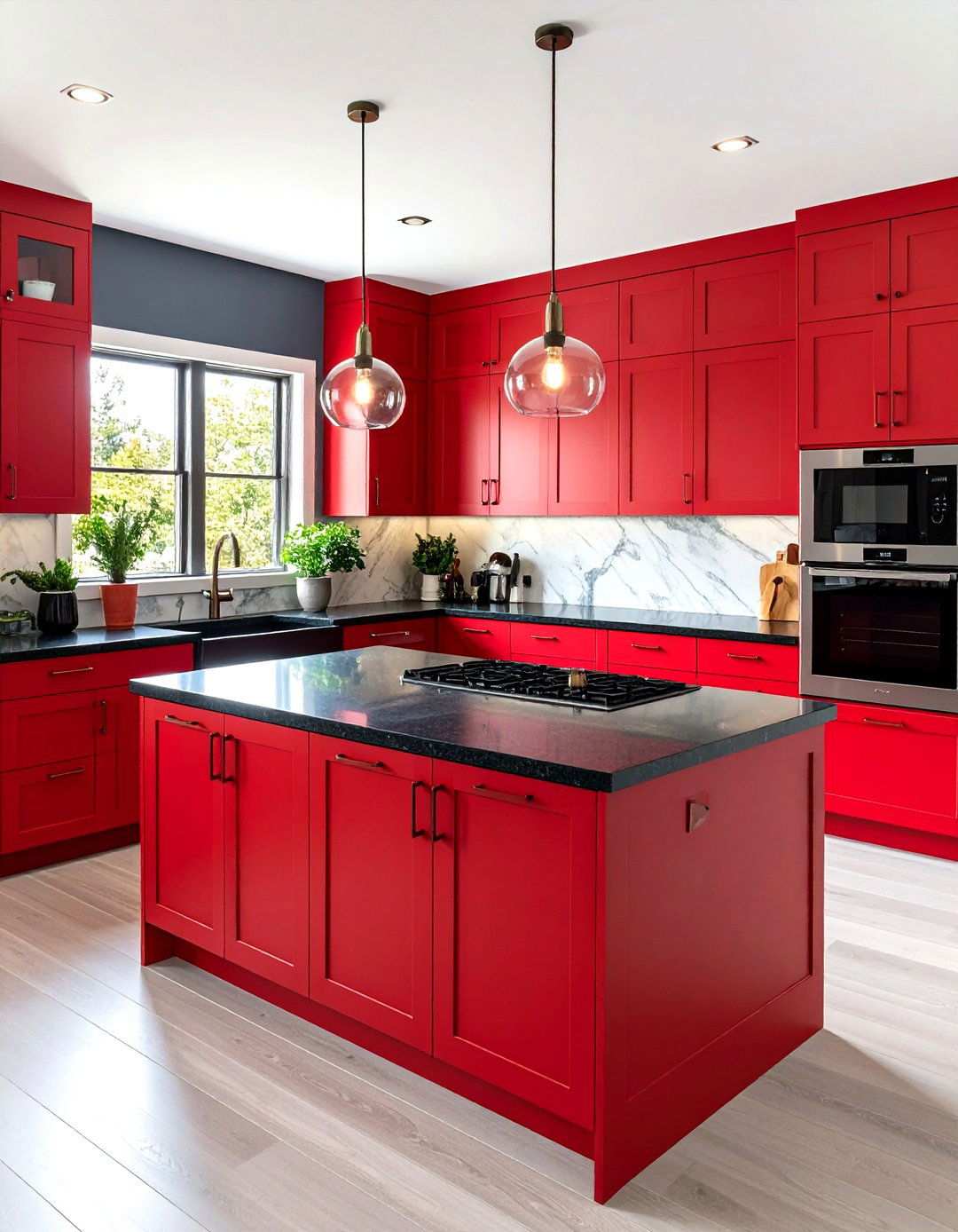Bold Red Statement Kitchen Cabinets - 24 Kitchen Cabinet Color Ideas