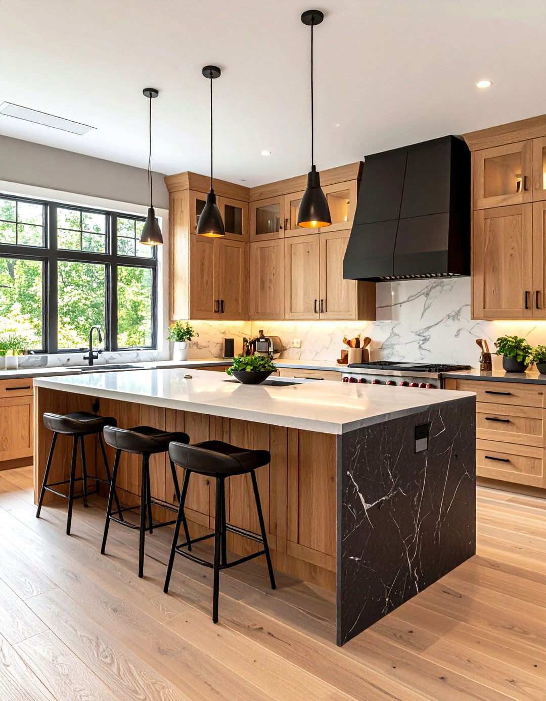 Bold Two Tone Combinations - 24 what color countertops go with oak cabinets