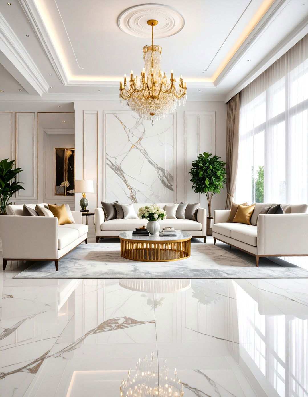 Book Matched Marble Feature - 24 Marble Fireplace Ideas