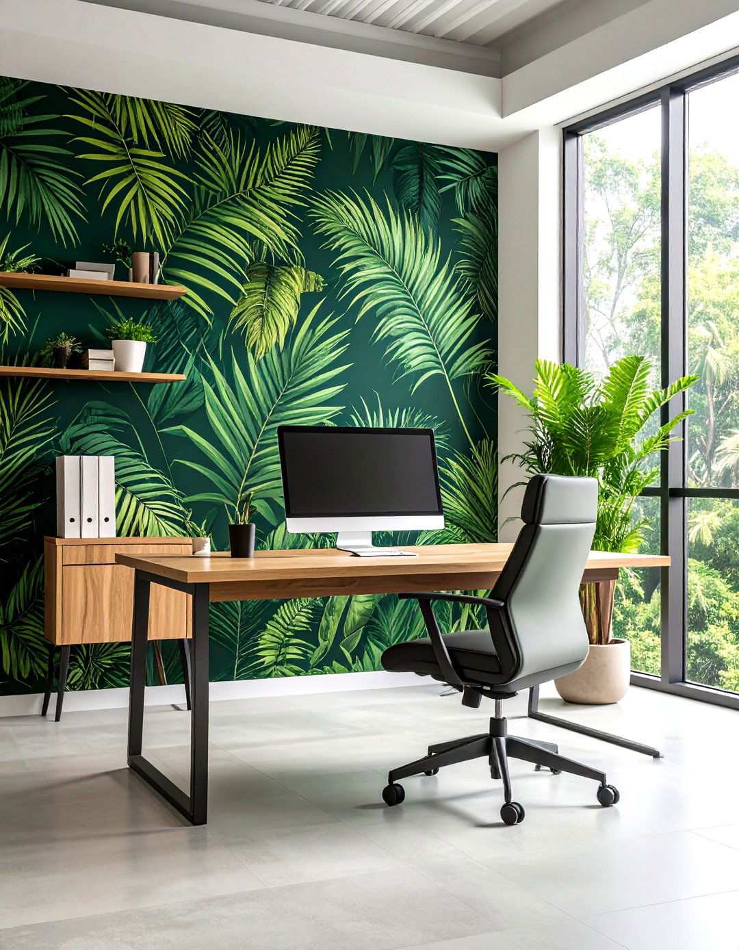 Botanical Office Wallpaper Designs - 24 Office Wallpaper Ideas