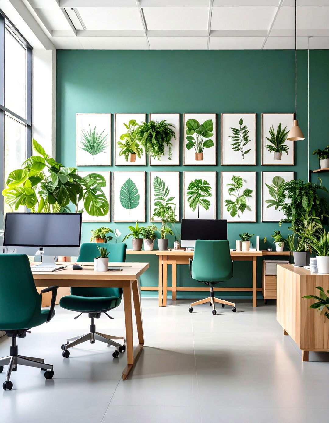 Botanical Print Gallery Walls - 24 Office Wall Decor Ideas