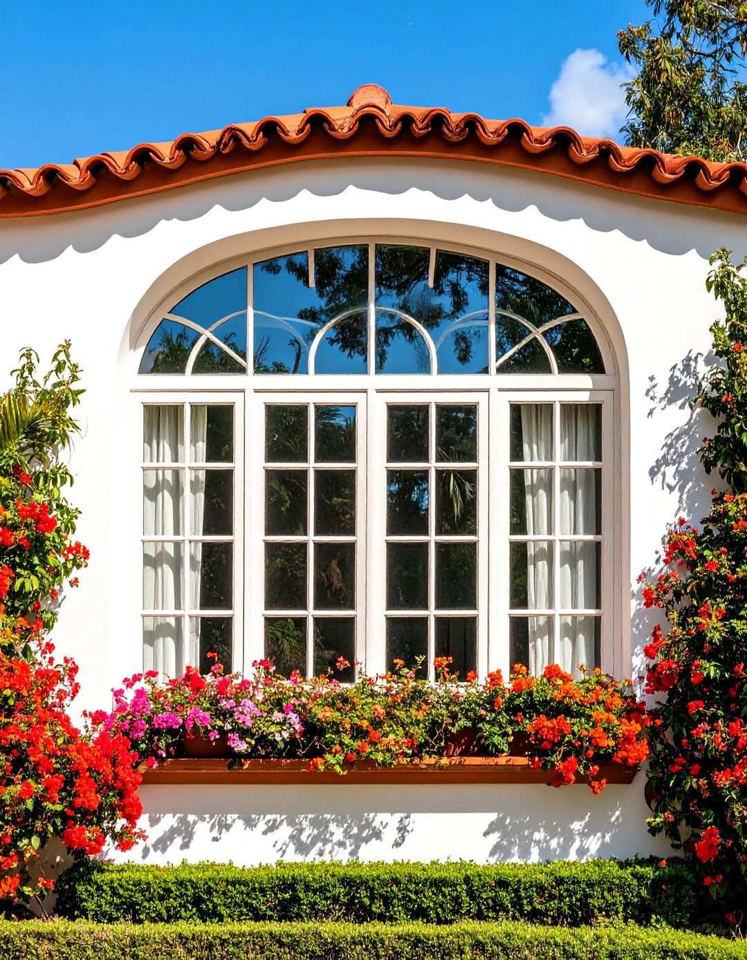 Bow Windows with Curved Glass - 24 spanish style windows