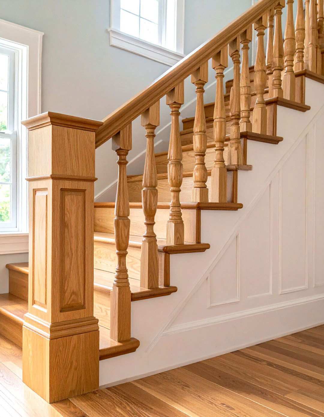 Box Newel Wood Posts - 24 Wood Stair Railing Ideas