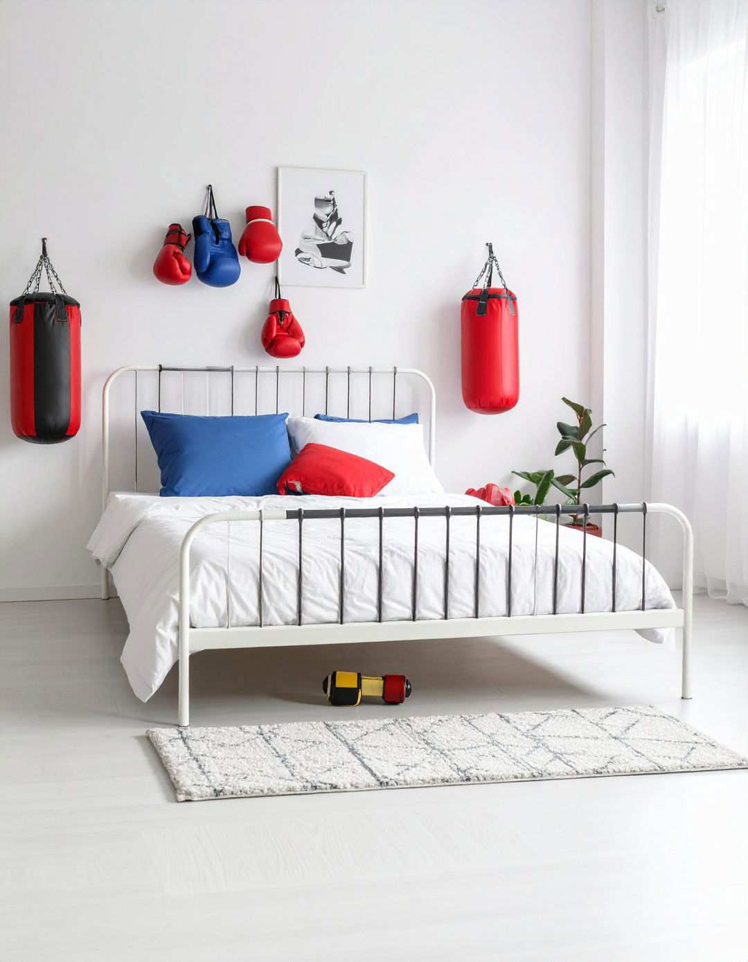 Boxing Training Gym with Championship Elements - 24 Red Boy Room Ideas