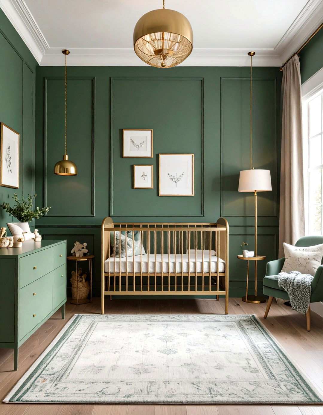 Brass Accent Elegance - 24 Sage Green Nursery Ideas