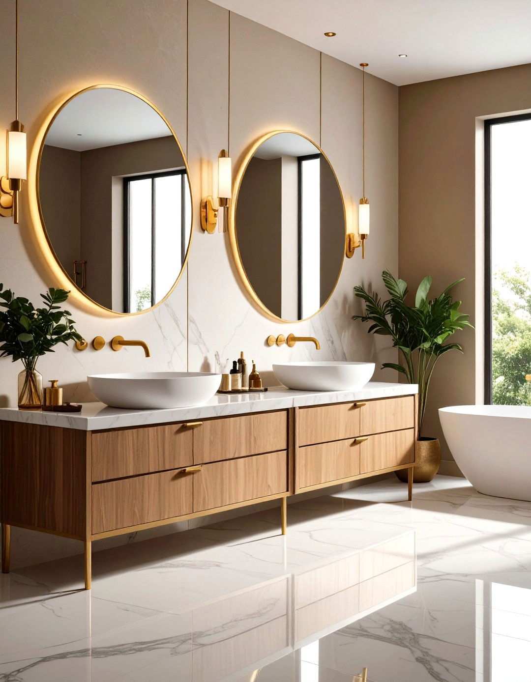 Brass Fixture Glamour - 24 Small Powder Room Ideas