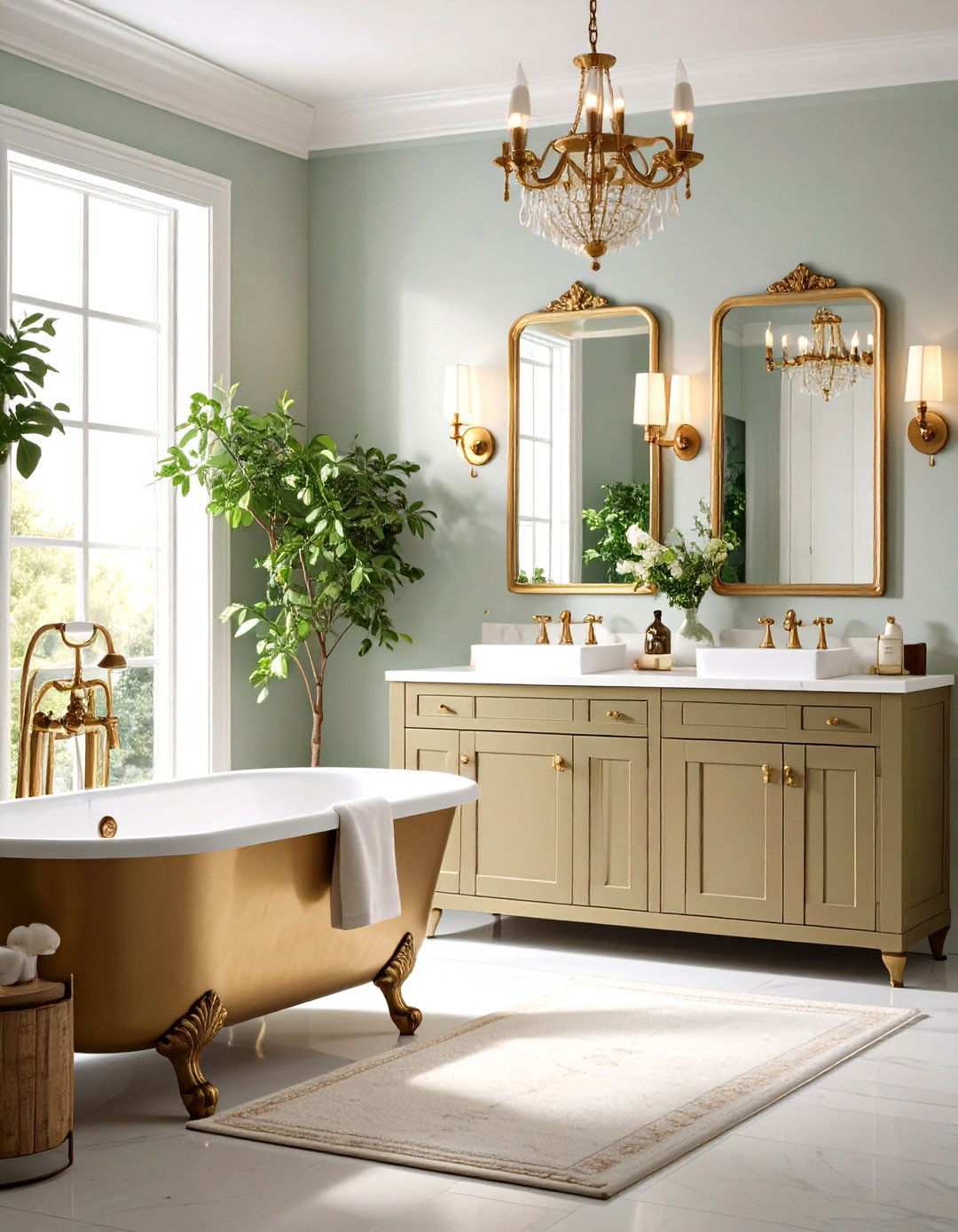 Brass Fixture Romance - 24 Romantic Bathroom Ideas