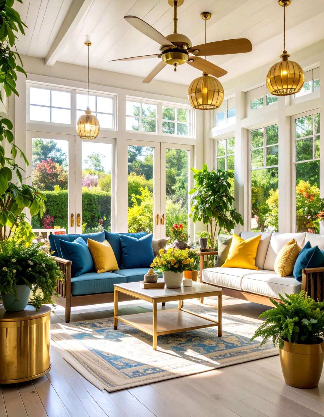 Brass Hardware and Fixtures Sunroom - 24 Mid-century Modern Sunroom Ideas
