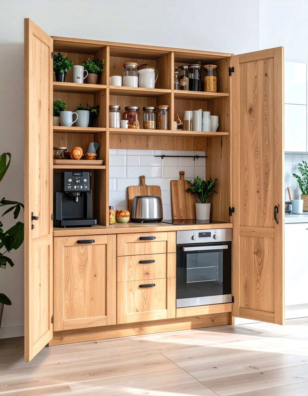 Breakfast Pantry with Appliance Storage - 24 Larder Cupboard and Pantry Ideas for Your Kitchen