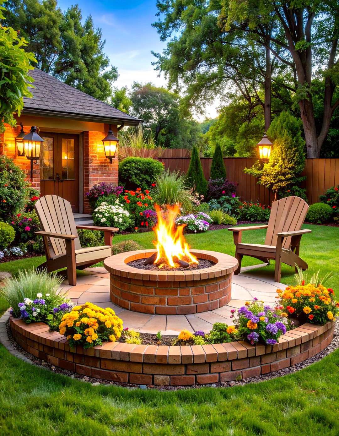 Brick and Mortar Traditional Style - 24 Wood Burning Fire Pit Ideas