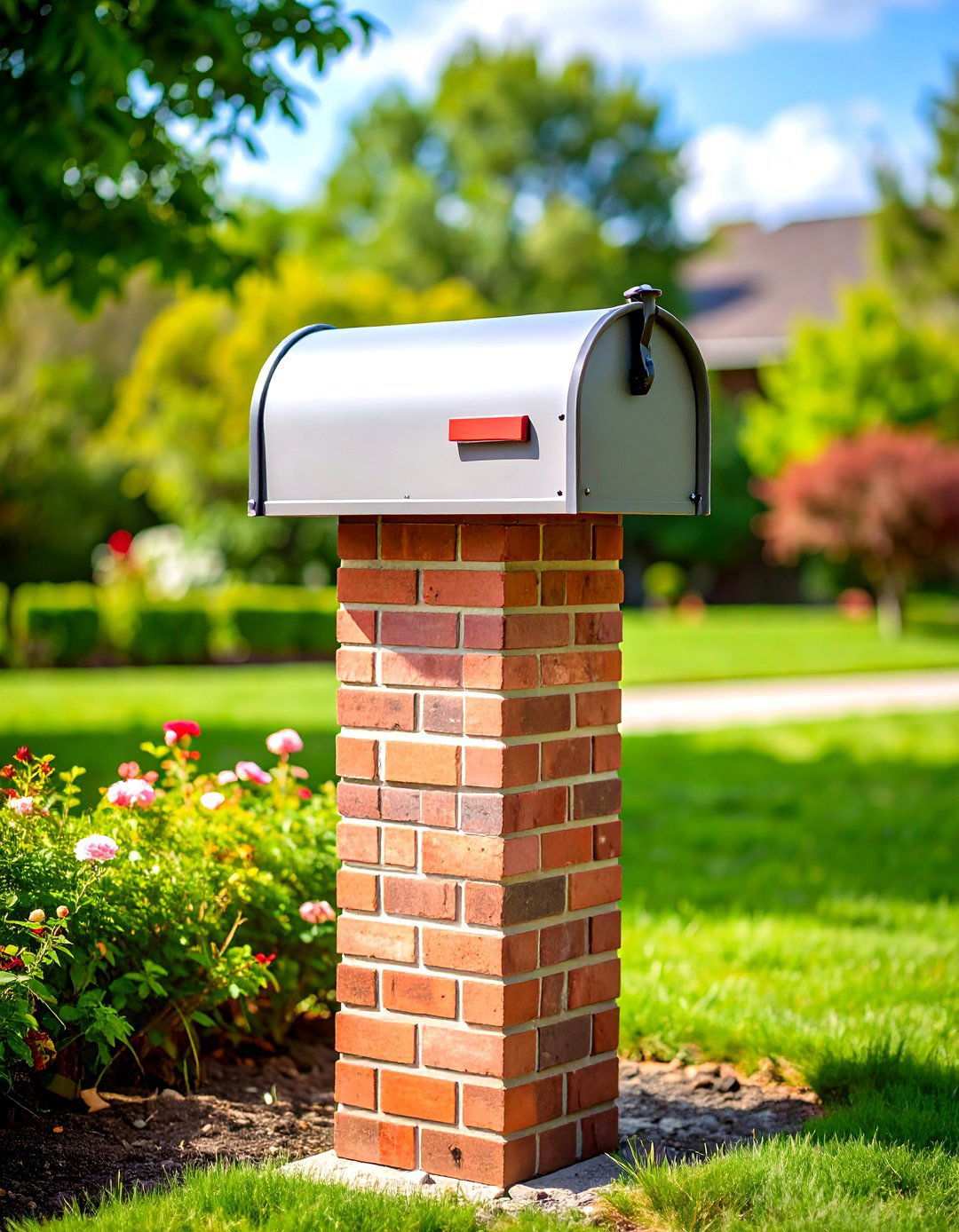 Brick Column Traditional Style - 24 Mailbox Post Ideas