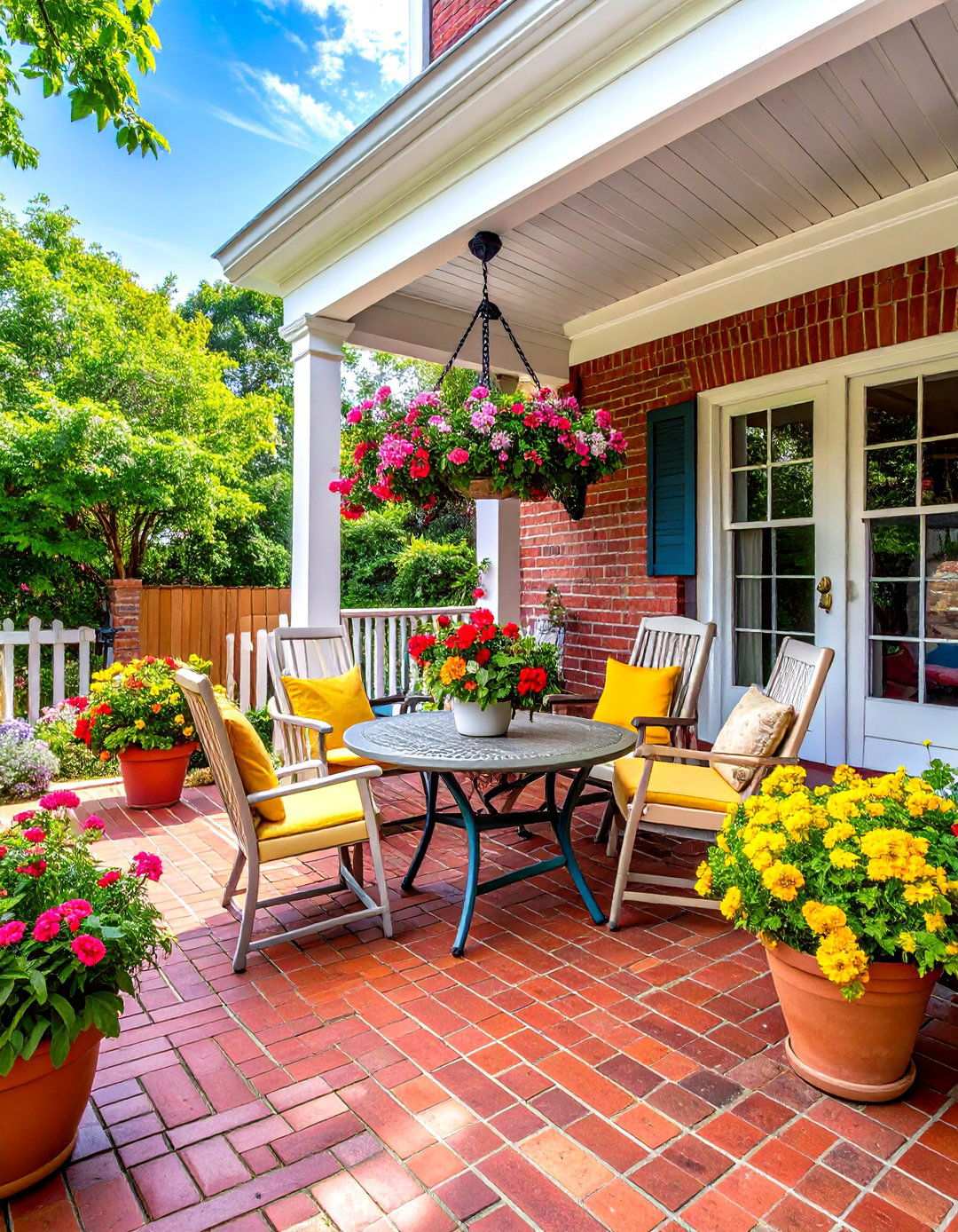 Brick Patio Ground Level Porch - 24 Small Cape Cod Front Porch Ideas