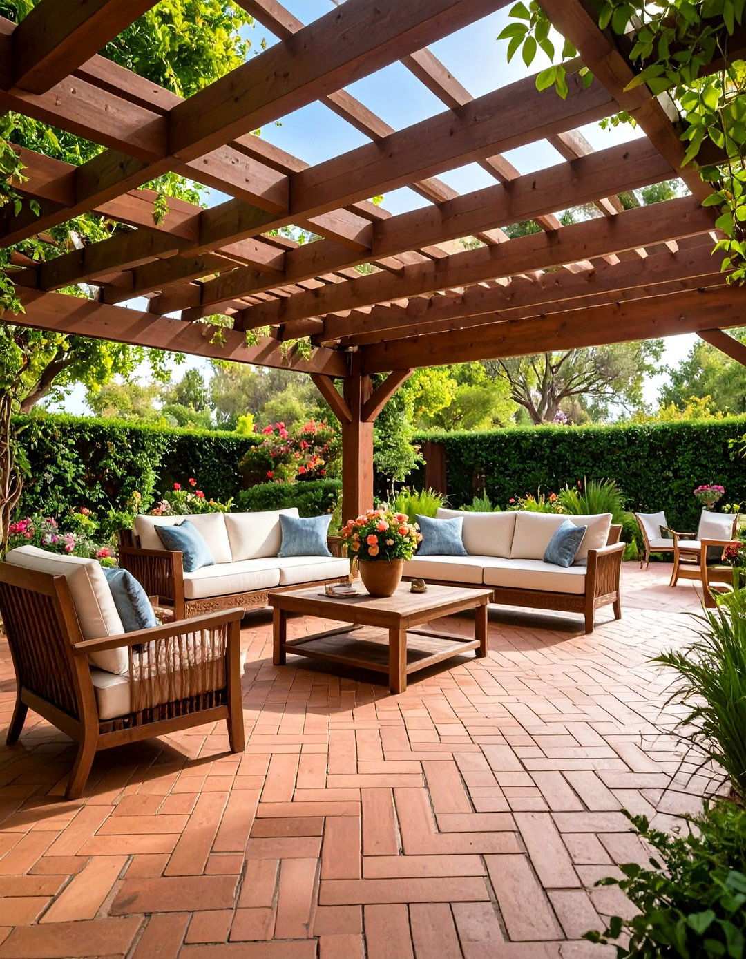 Brick Paver Pergola Pathways - 24 Pergola Flooring Ideas