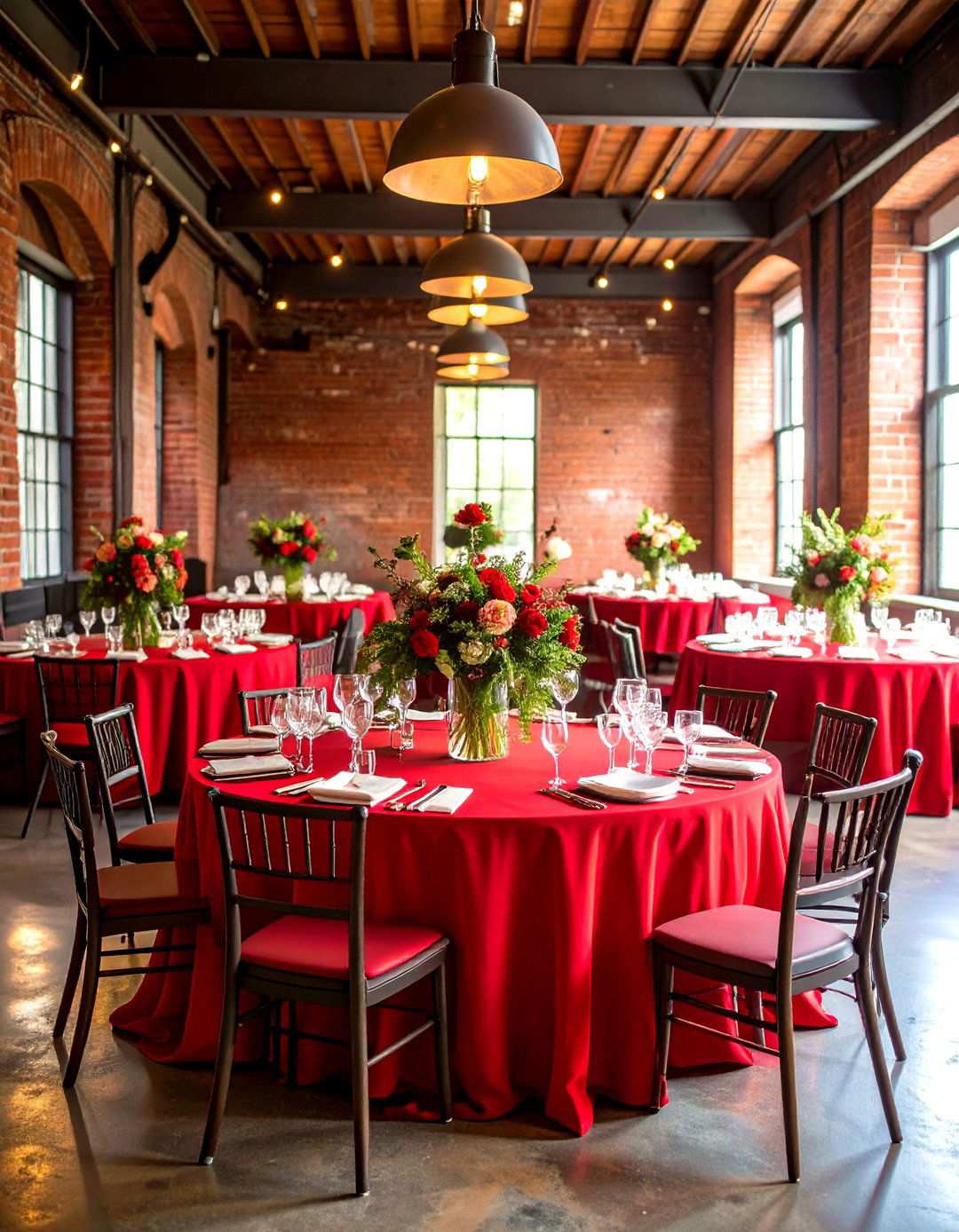 Brick Red Urban Loft Wedding - 24 Red Wedding Theme Ideas