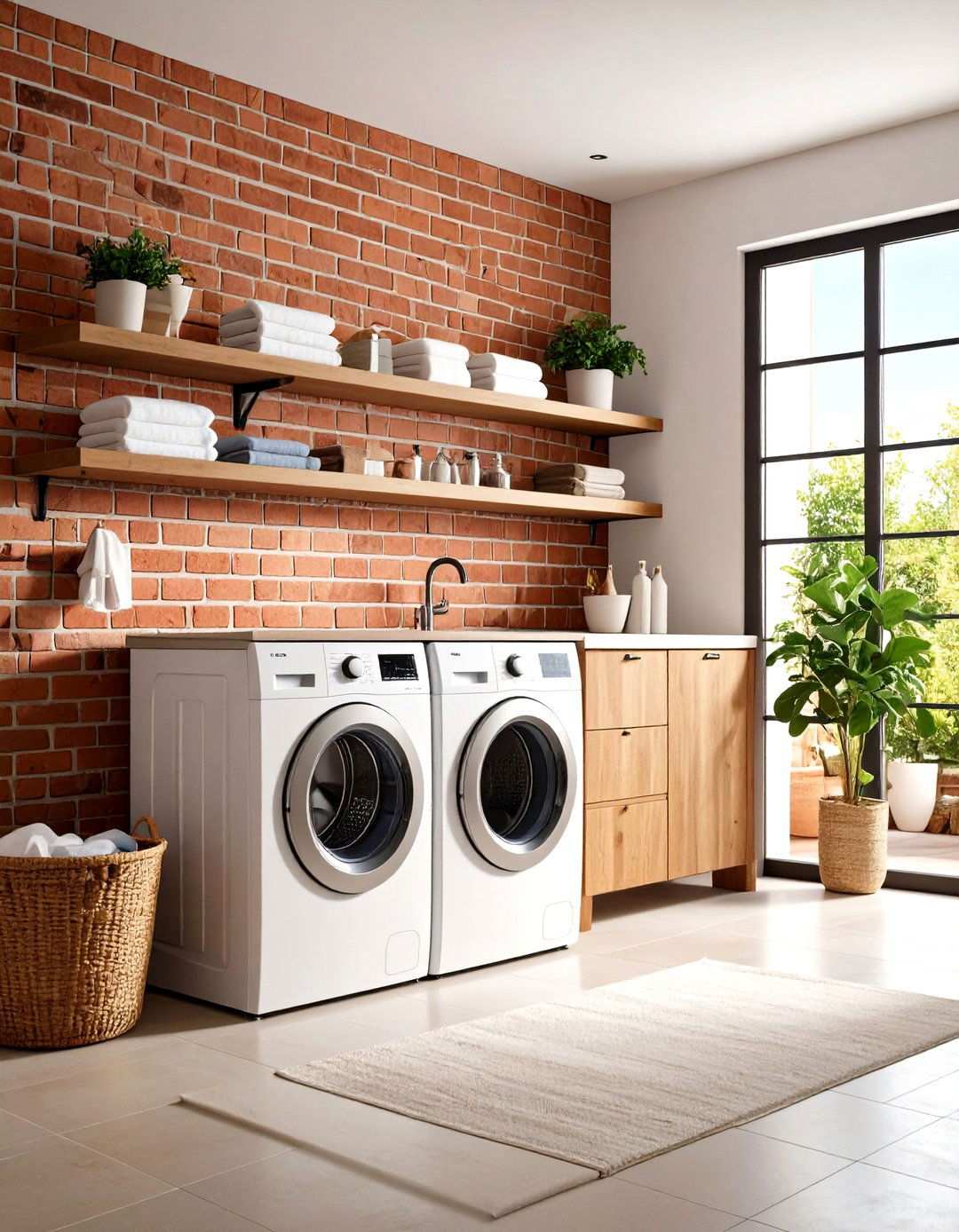 Brick Veneer Backsplash Design - 24 Laundry Room Backsplash Ideas