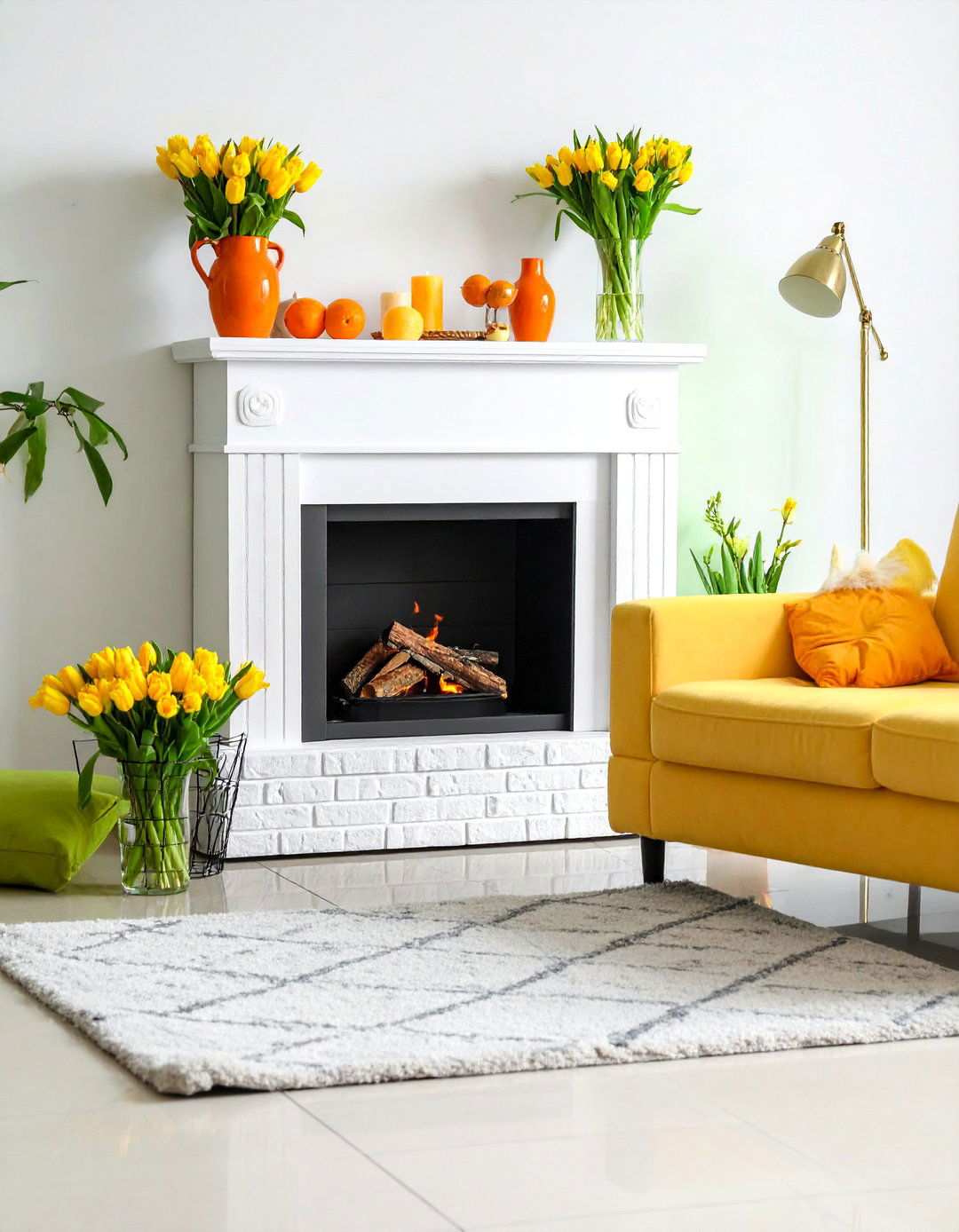 Bright Citrus Burst - 24 Spring Mantel Decor Ideas