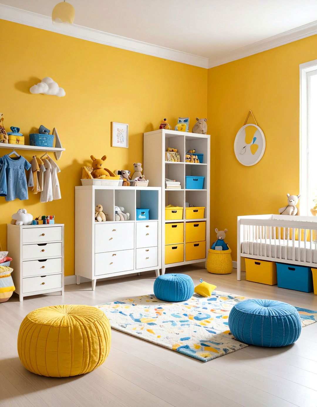 Bright Color Pop Theme - 24 Small Nursery Ideas