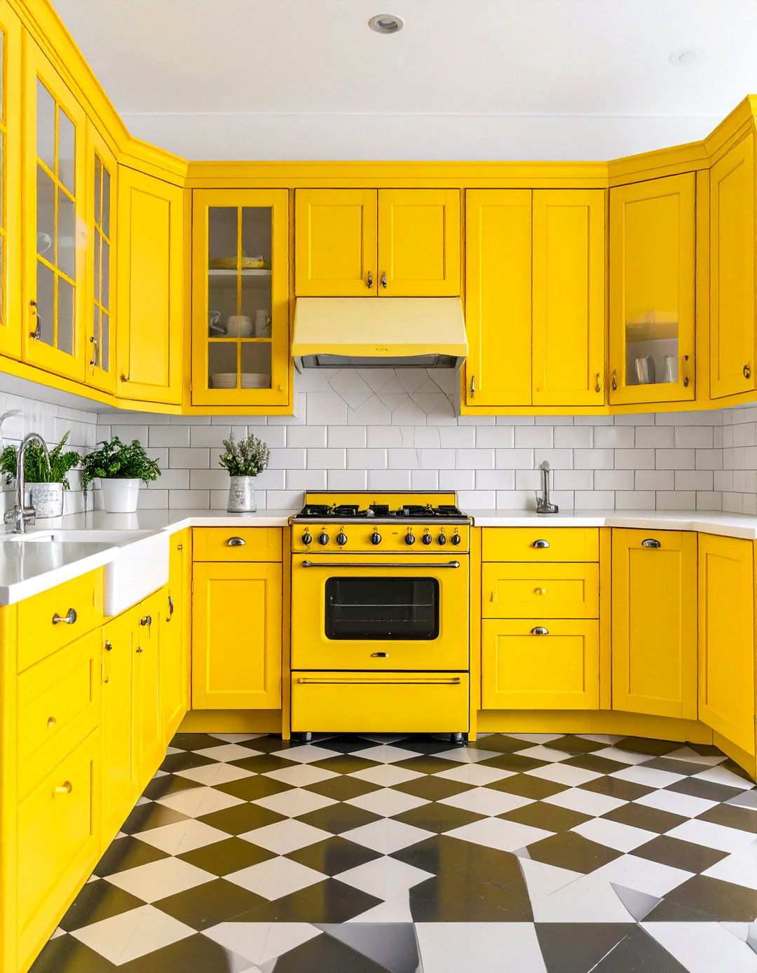 Bright Yellow Retro Kitchen Cabinets - 24 Kitchen Cabinet Color Ideas