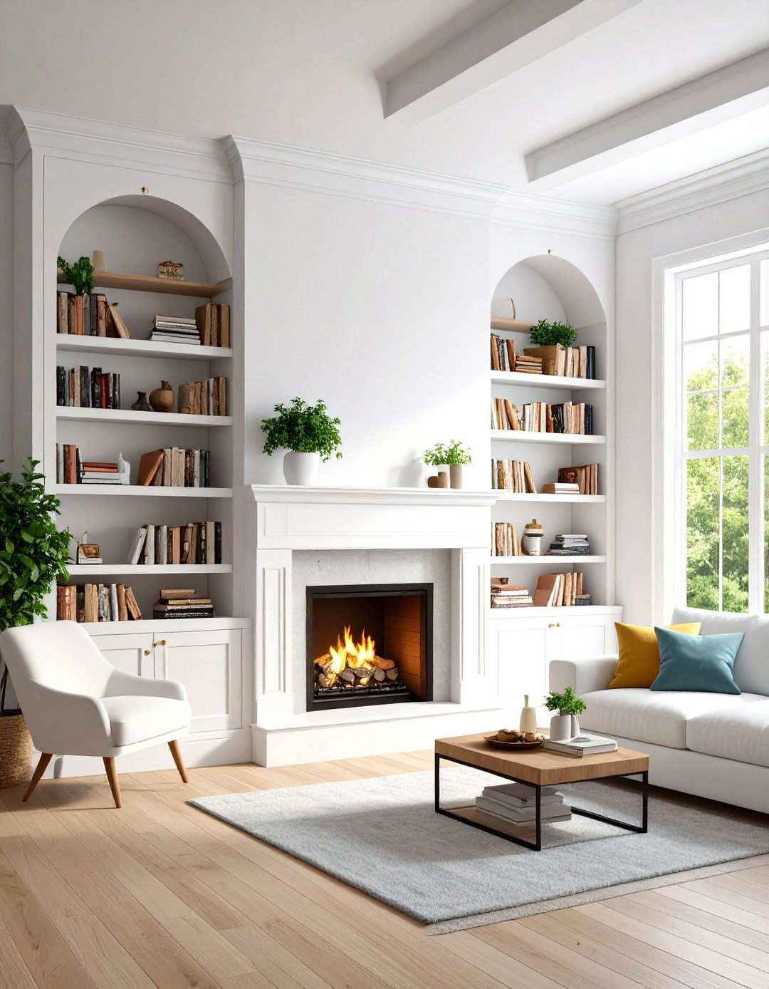 Built in Alcove Storage - 24 Living Room Shelf Ideas