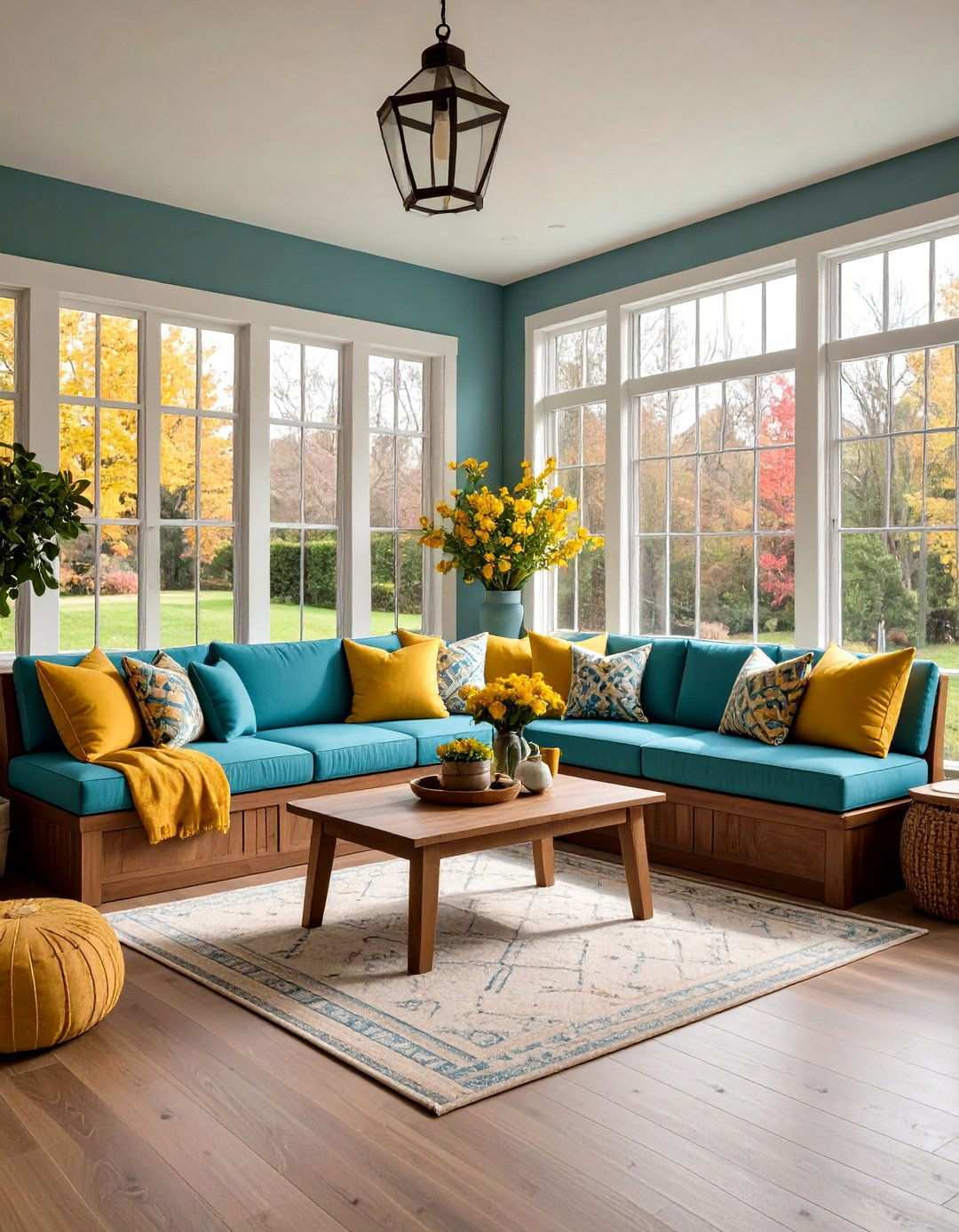 Built in Banquette Seating Sunroom - 24 Mid-century Modern Sunroom Ideas