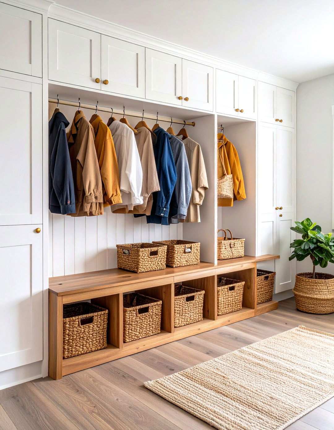 Built In Bench Storage Systems - 24 Small Mudroom Ideas