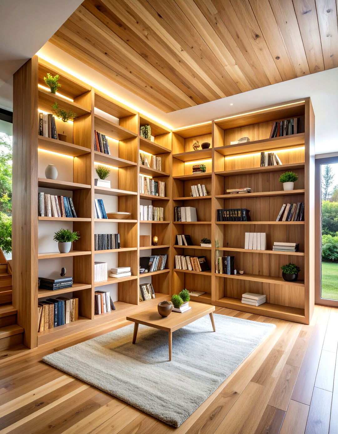 Built in Bookshelf Library Storage - 24 Under Stair Storage Ideas