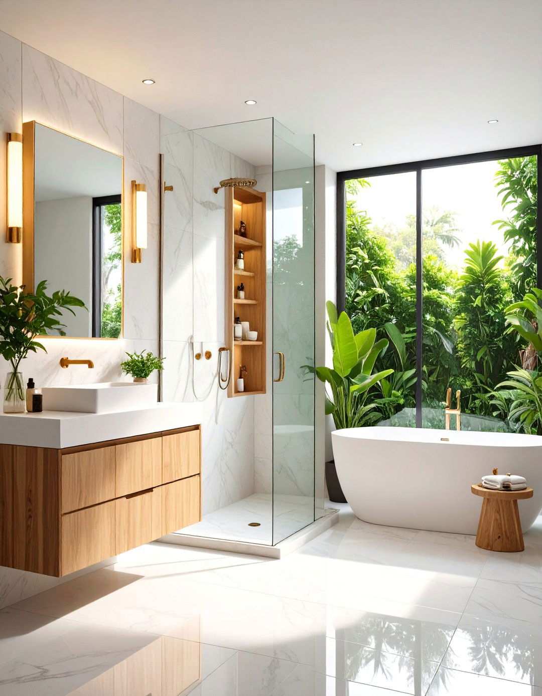 Built in Niche Design - 24 Small Master Bathroom Ideas
