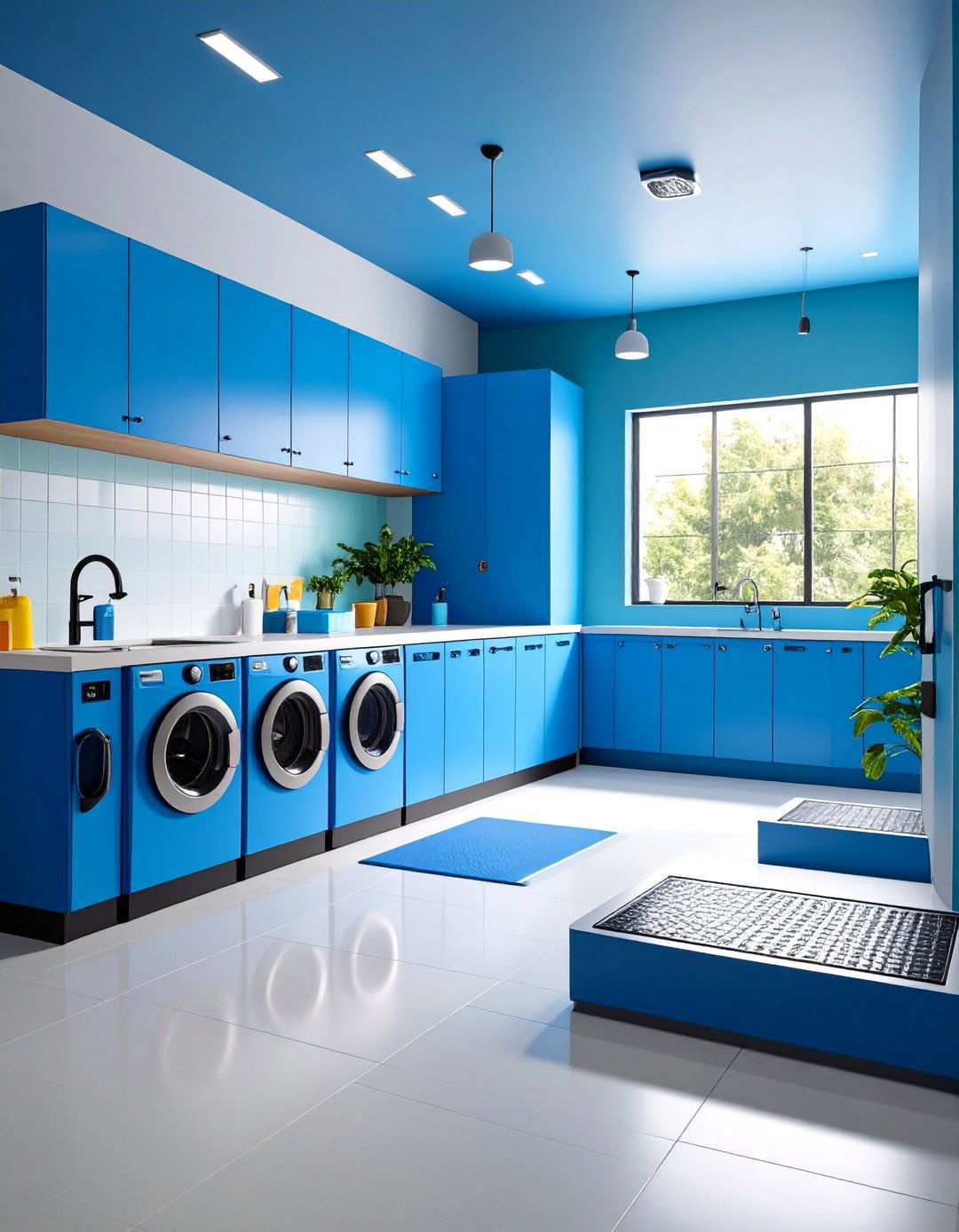 Built In Pet Station - 24 Modern Laundry Room Ideas