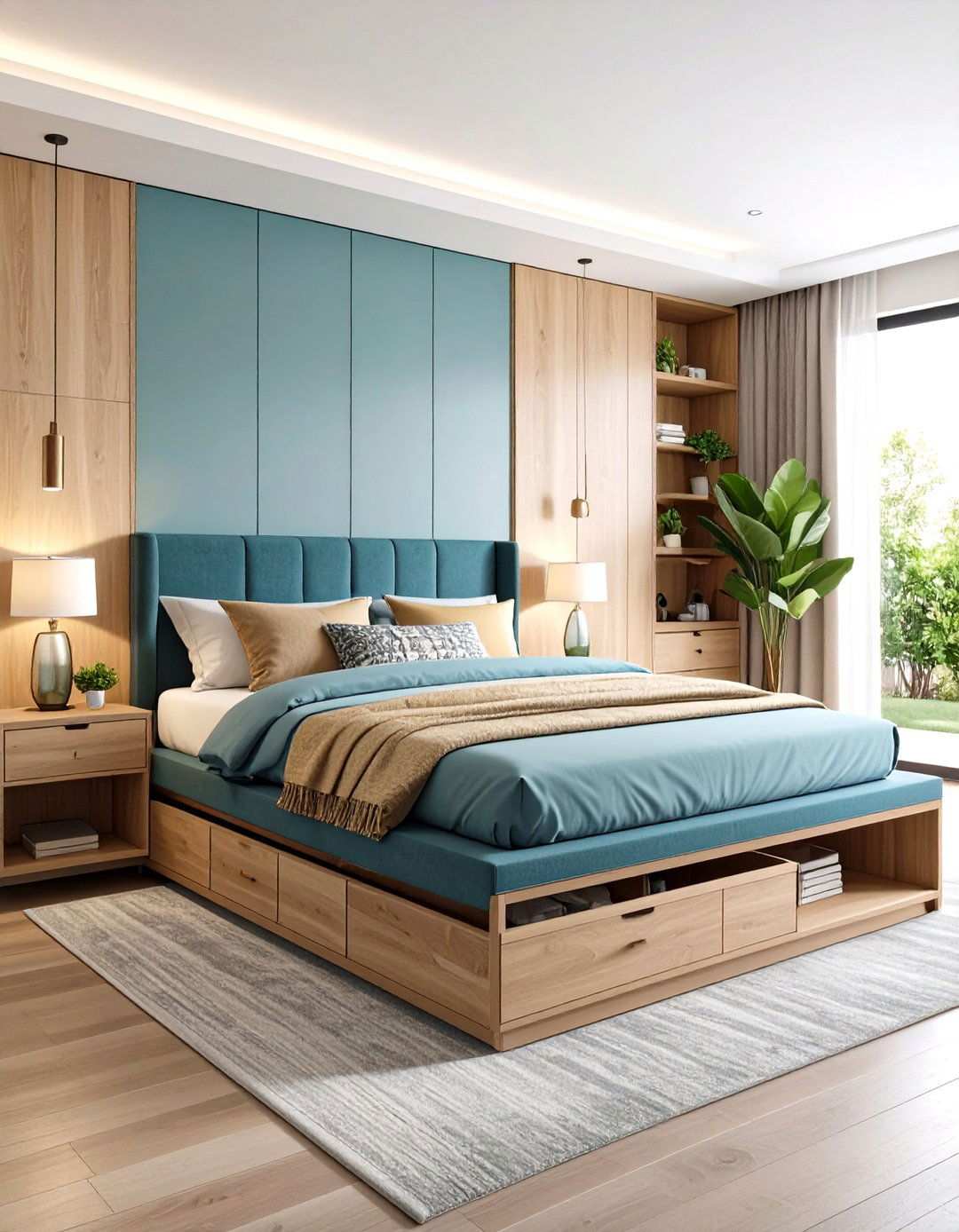 Built in Storage Bed Platform Design - 24 small guest room ideas