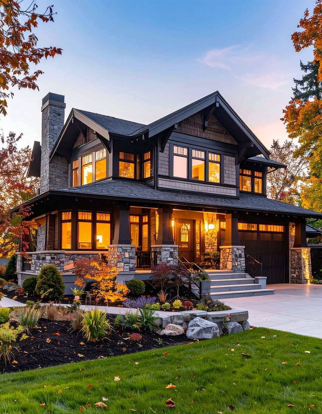 Bungalow Style Black Trim - 24 Red Brick House with Black Trim Design Ideas