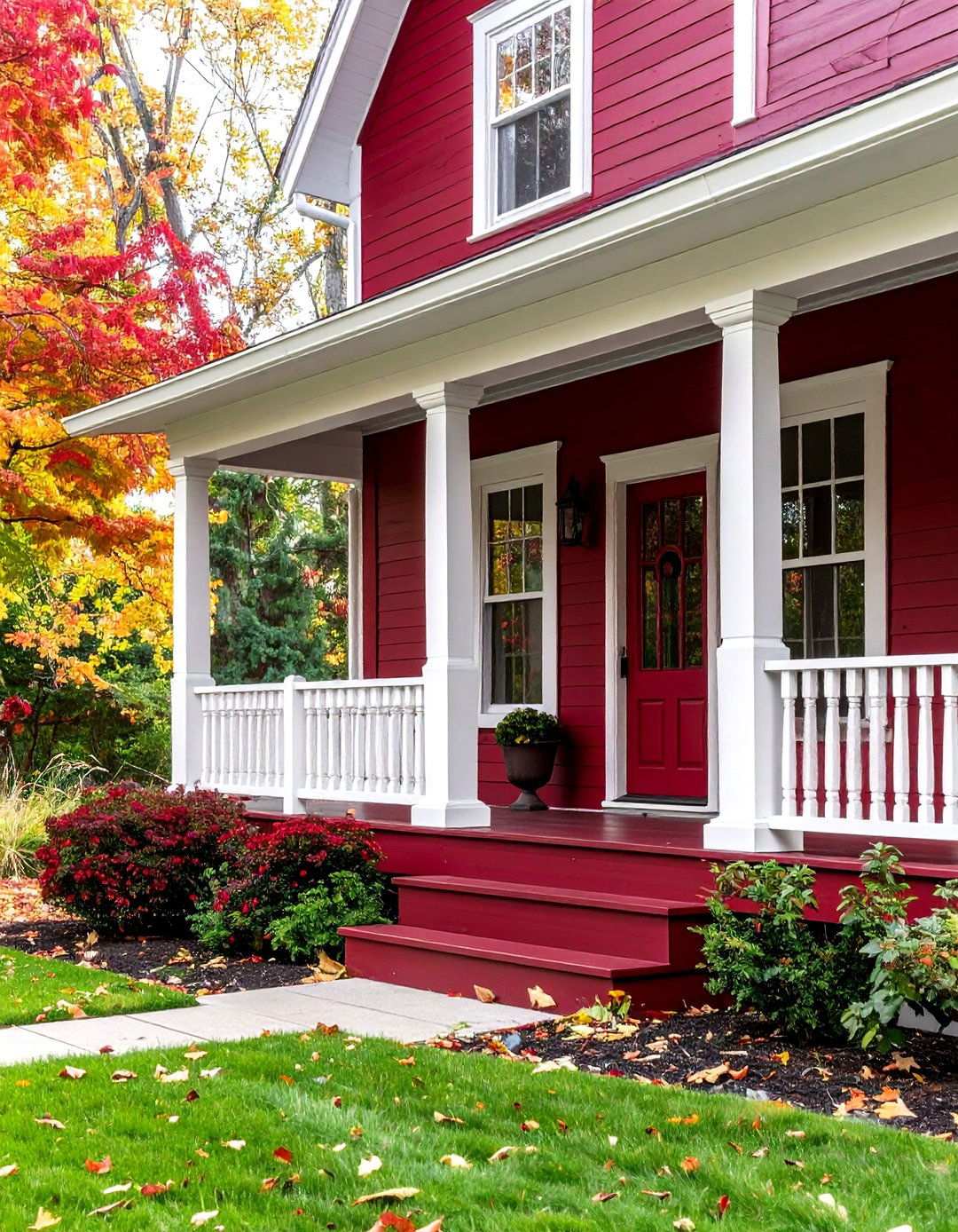 Burgundy Red Features - 24 Porch Paint Colors
