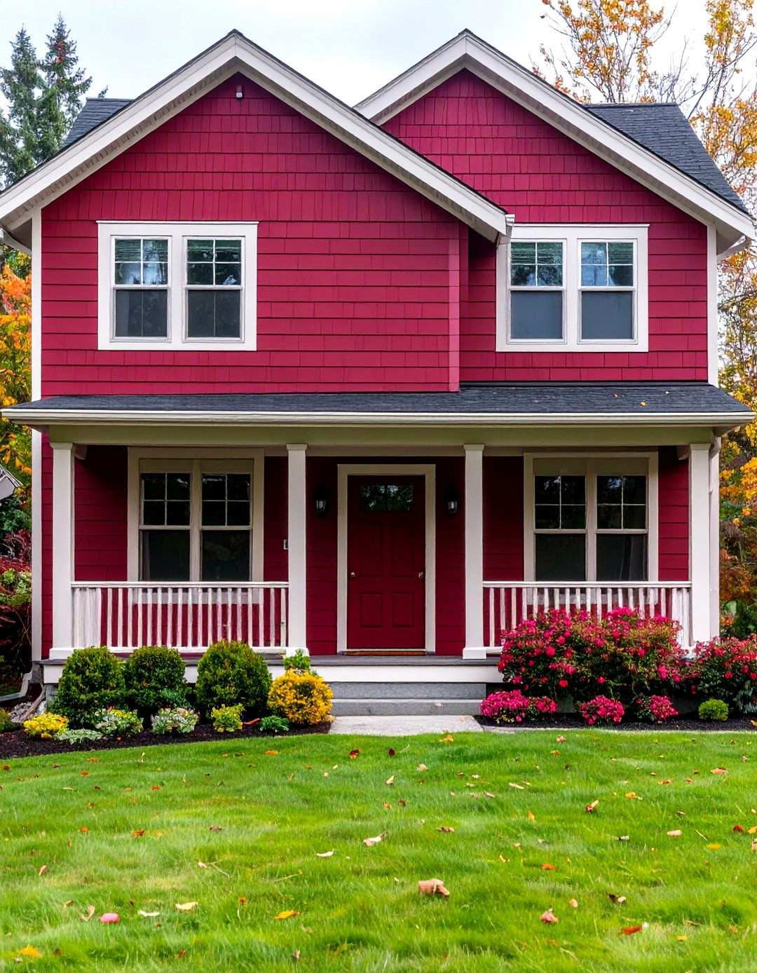 Burgundy Red House Colors - 24 House Siding Colors