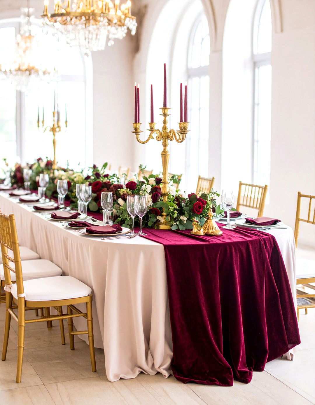 Burgundy Velvet Luxury Wedding - 24 Red Wedding Theme Ideas