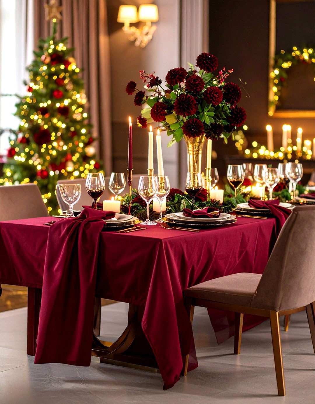 Burgundy Wine Color Palette - 24 thanksgiving table decor ideas
