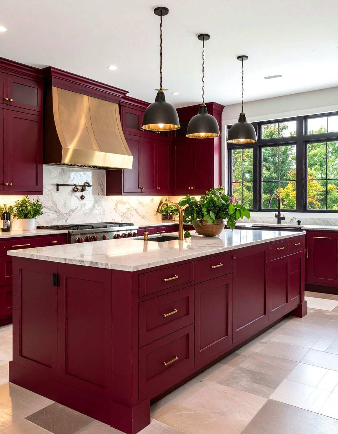 Burgundy Wine Country Elegance - 24 Red Kitchens