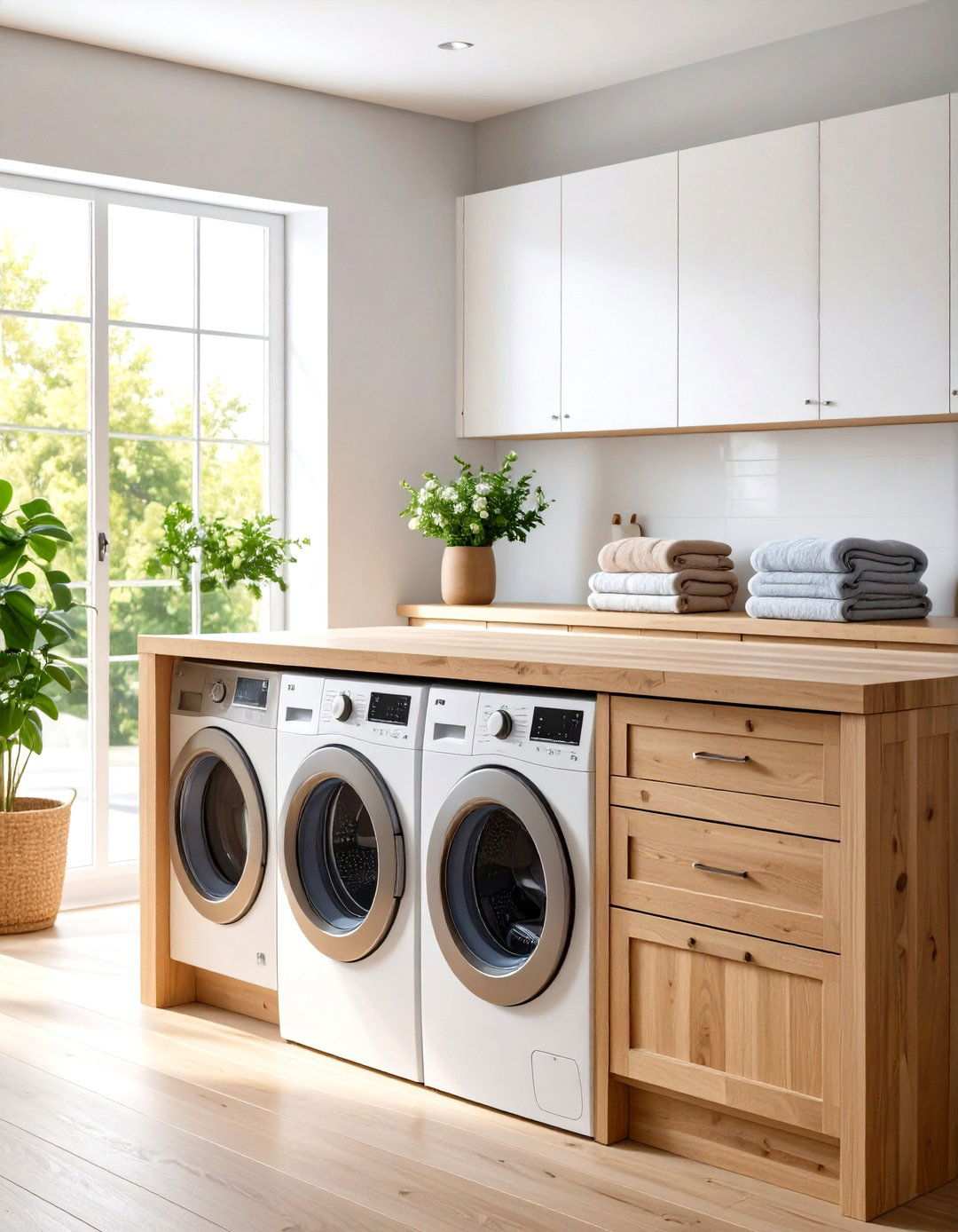 Butcher Block Wood Countertop - 24 Laundry Room Countertop Ideas