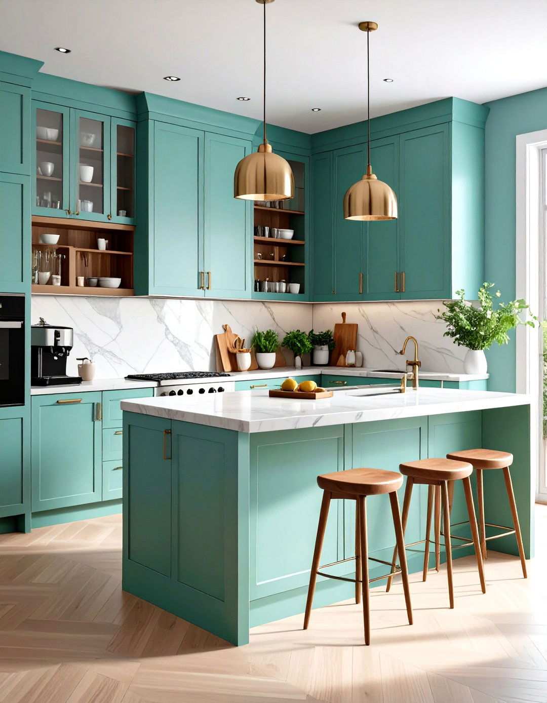 Butler Pantry with Built in Coffee Station - 24 Open Pantry Ideas