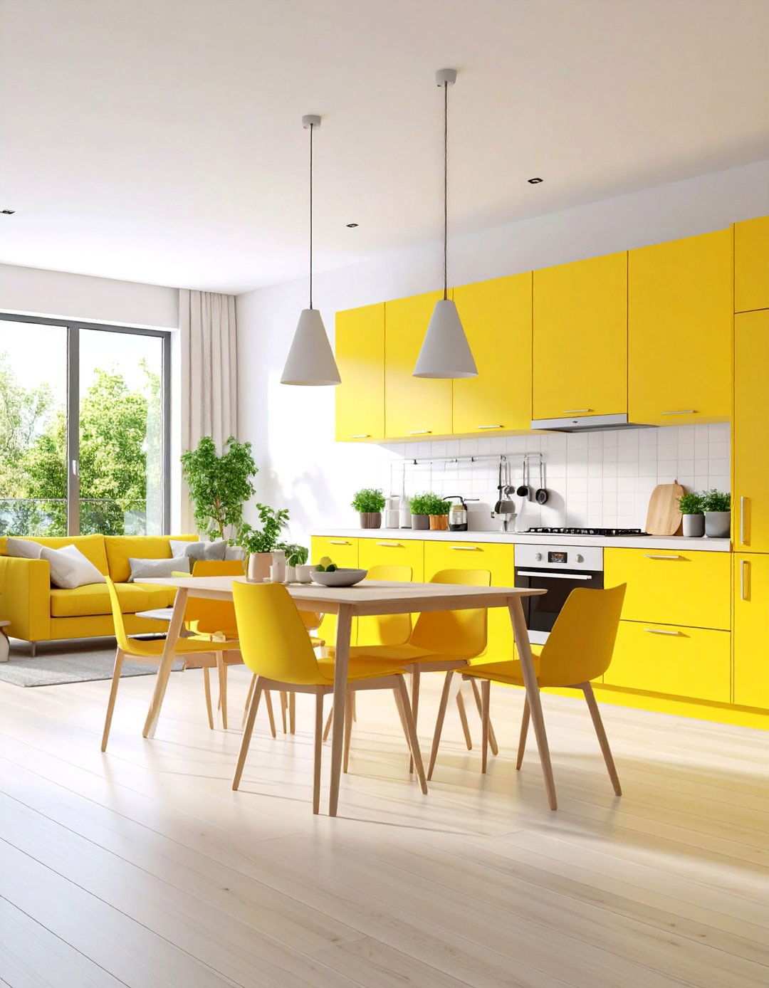 Butter Yellow Kitchen Living Room Combo - 24 Yellow Living Room Ideas