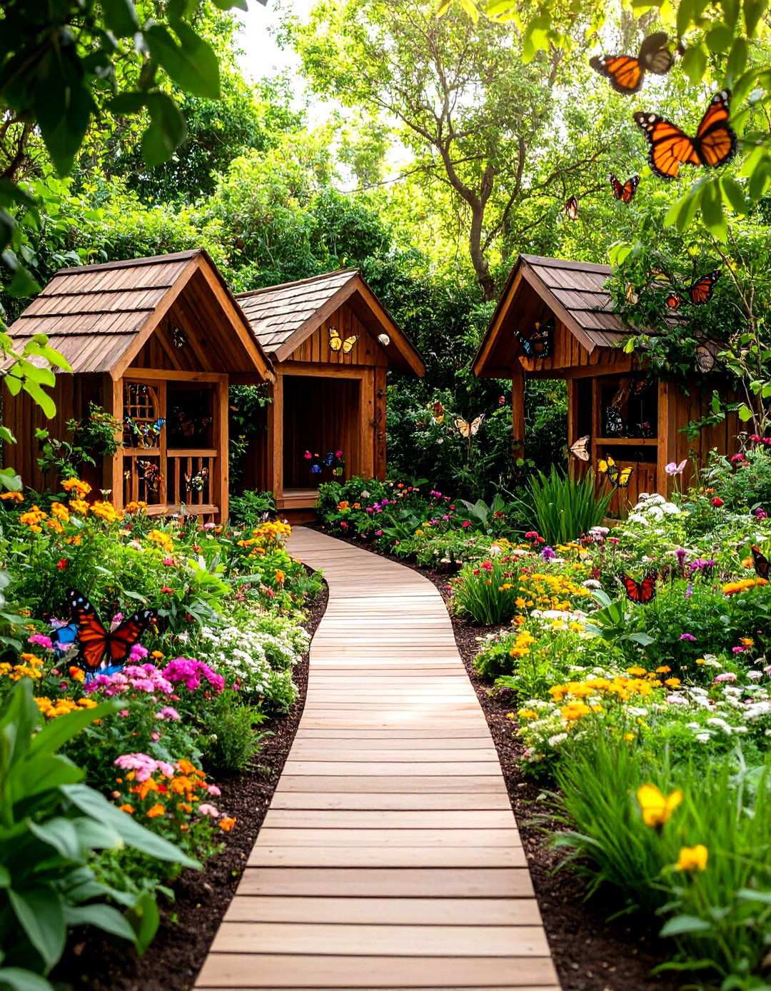 Butterfly Garden Fairy Sanctuary with Pollinator Plants - 24 Large Fairy Garden Ideas
