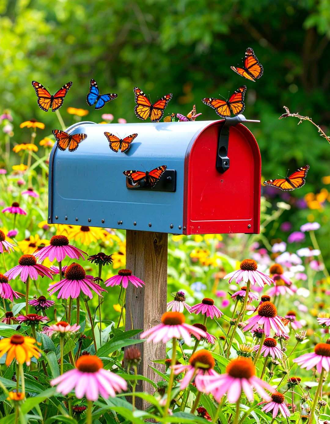 Butterfly Garden Mailbox Landscape - 24 Mailbox Decor Ideas