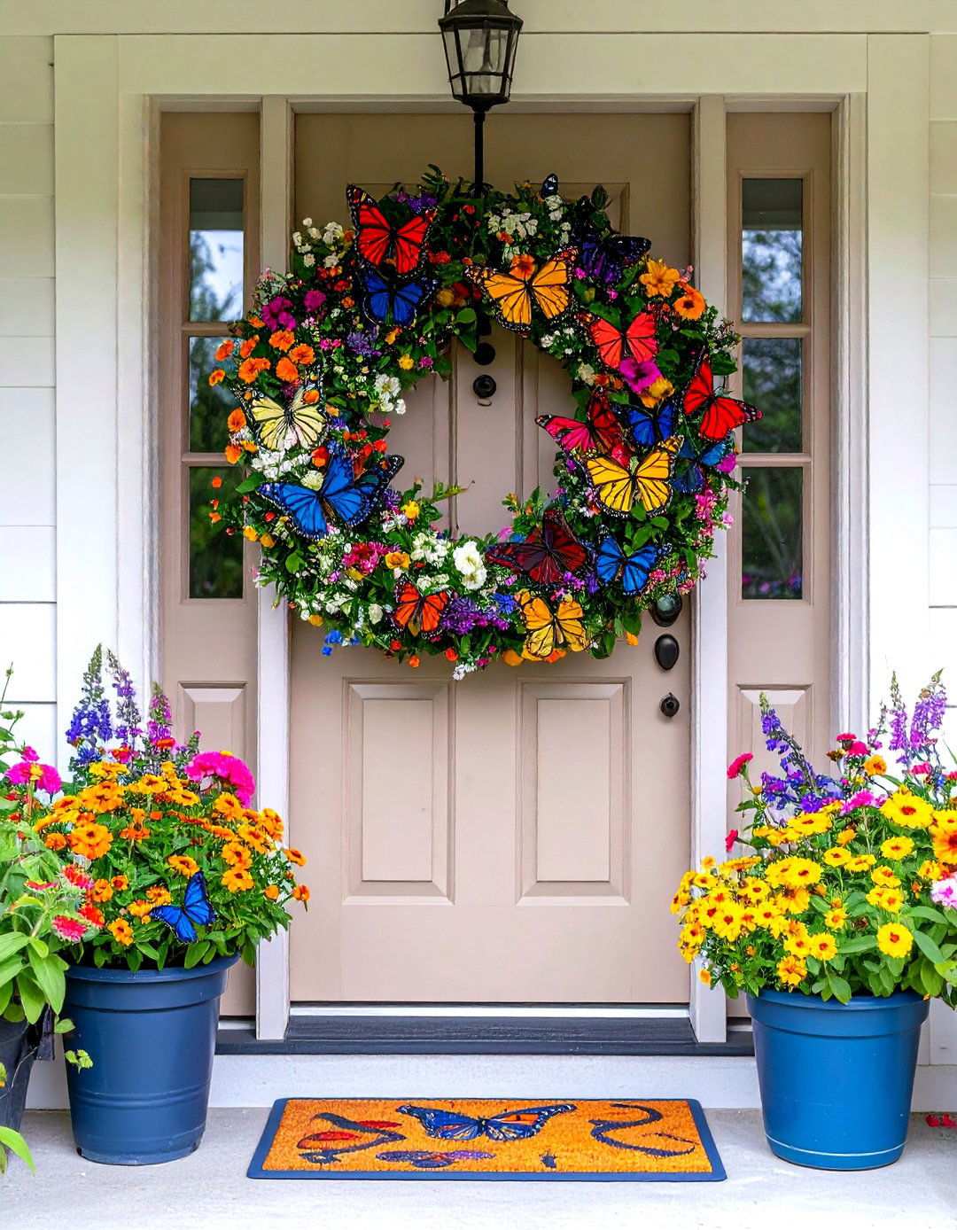 Butterfly Garden Paradise - 24 Summer Front Door Decor Ideas