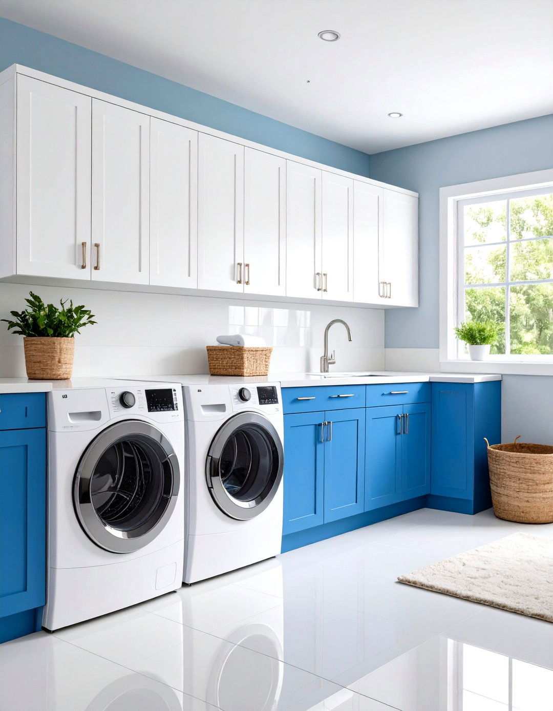 Cabinet Color Contrast - 24 Laundry Room Paint Ideas