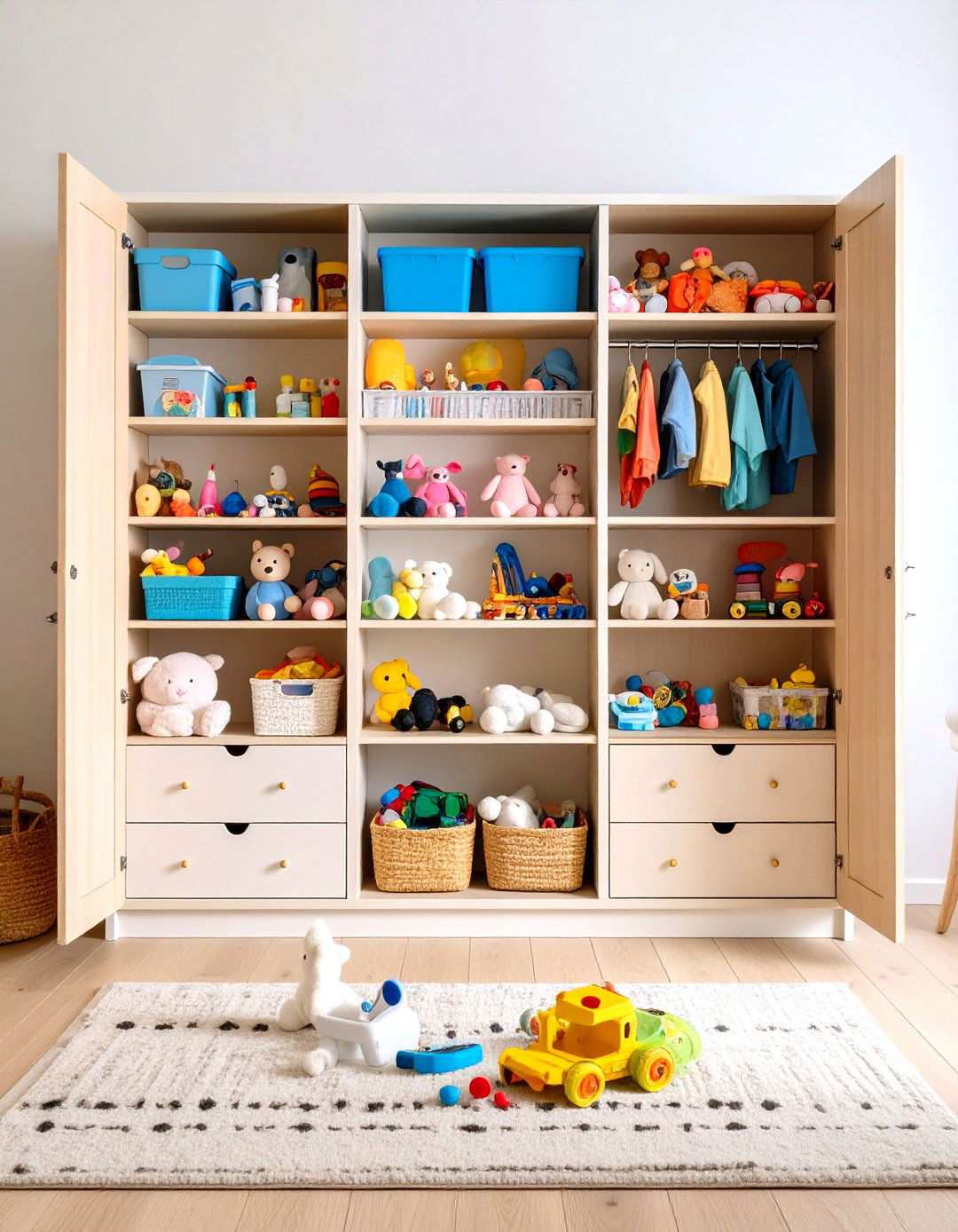 Cabinet Door Storage - 24 Living Room Toy Storage Ideas
