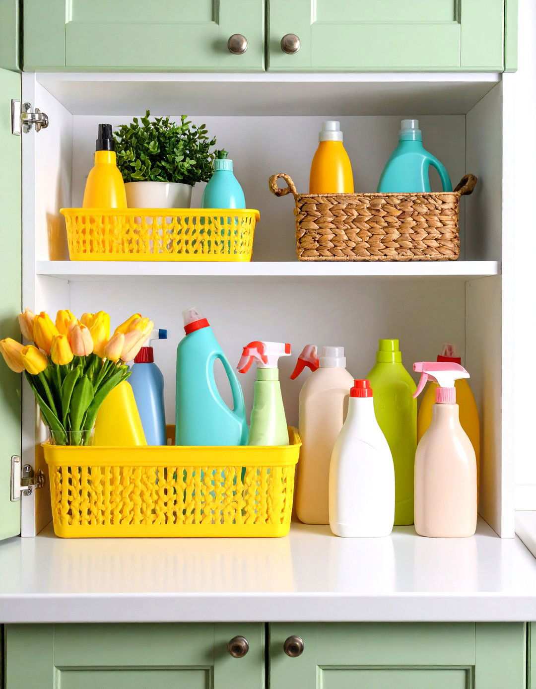 Cabinet Door Storage Rack Organization - 24 Kitchen Sink Organization Ideas
